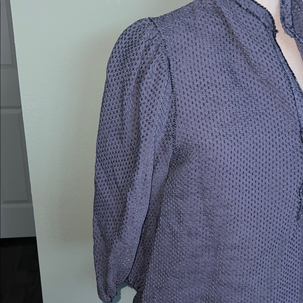 Max Studio London Cerulean Textured Blouse - Picture 3 of 6